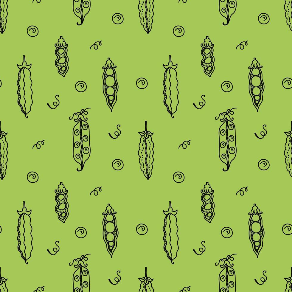 Seamless garden pattern with green polka dots on a green background. vector