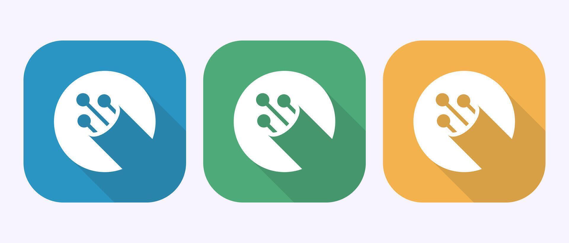 Fiber optic cable icon design. Electric wire symbol in shadow button design vector