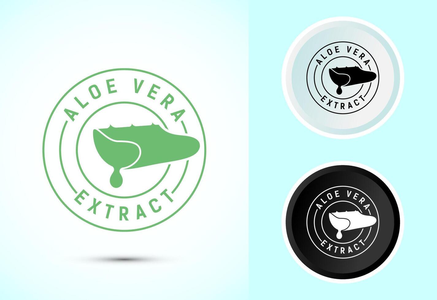 Aloe vera extract icon design illustration. Aloe vera badge label in color, black and white vector