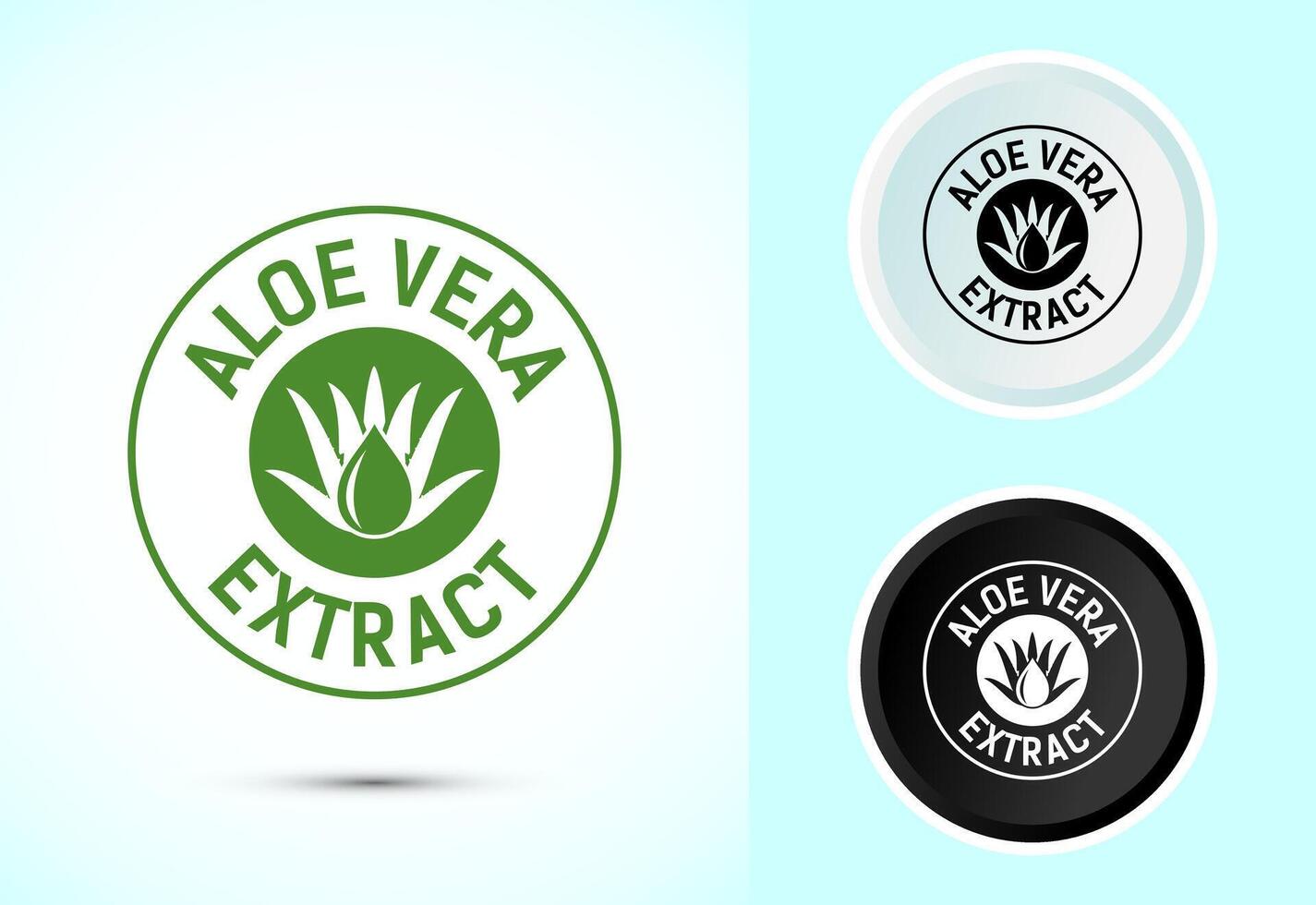 Aloe vera extract icon design illustration. Aloe vera label sign in color, black and white vector