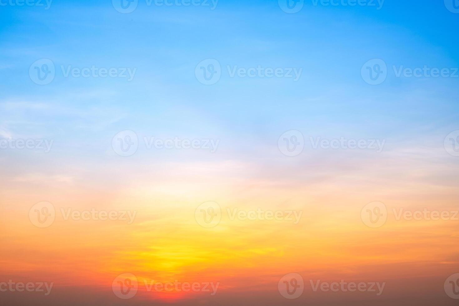 Beautiful , luxury soft gradient orange gold clouds and sunlight on the blue sky perfect for the background, take in evening,Twilight, Large size, high definition landscape. photo