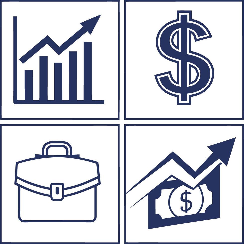 Flat Design Financial Icons for Infographics vector