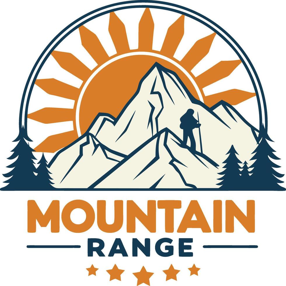 Minimal Logo Design Featuring Mountains Shape vector