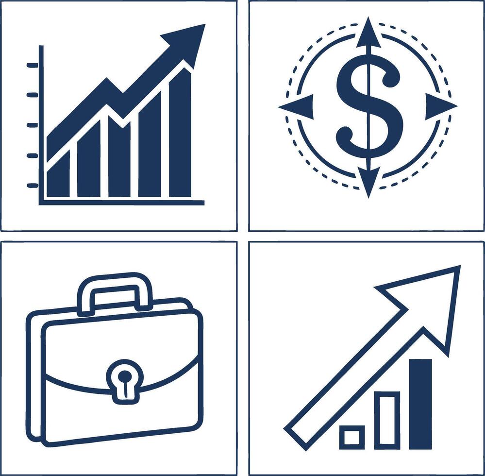 Professional Icons for Business and Investment vector