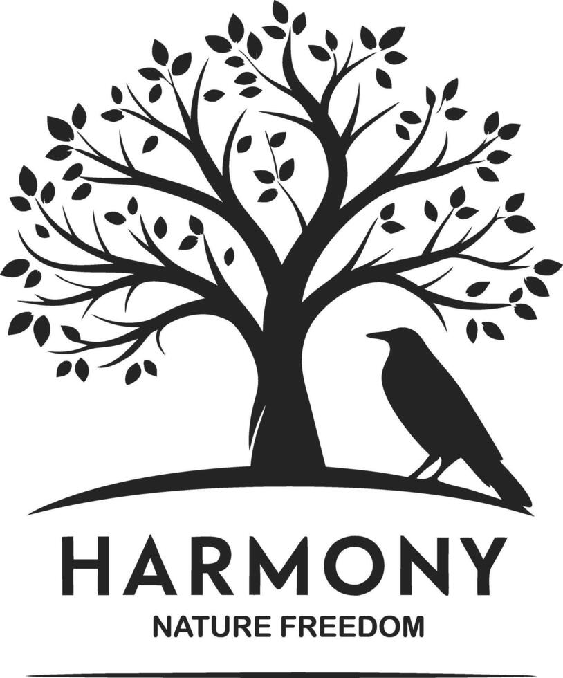Environmental Tree Logo in Negative Space Style vector