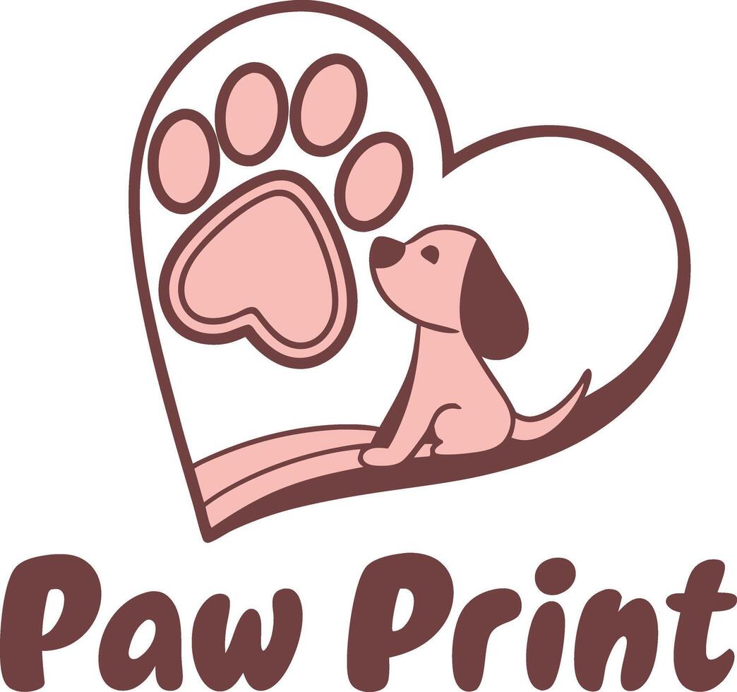 Clever Paw Icon Logo in Negative Space Style vector