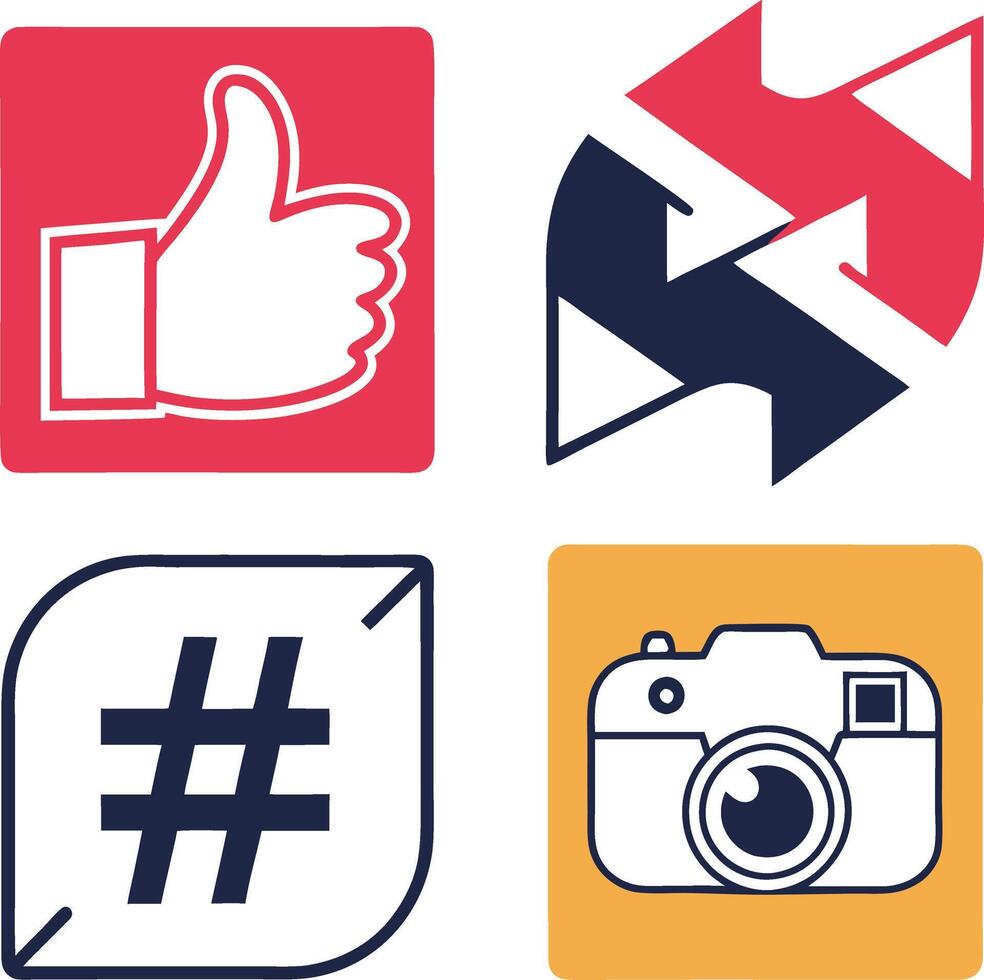 Collection of Clean Social Media Symbols vector