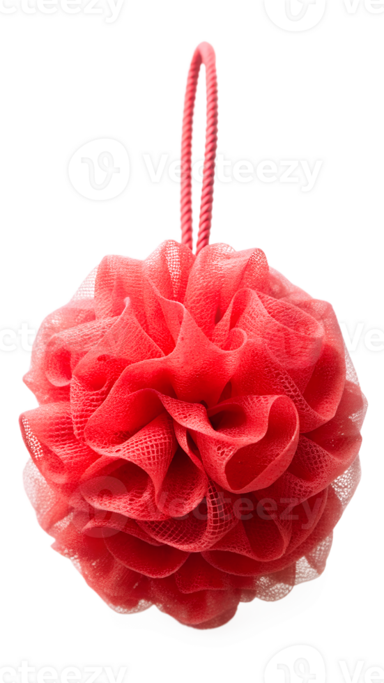 red shower puff png
