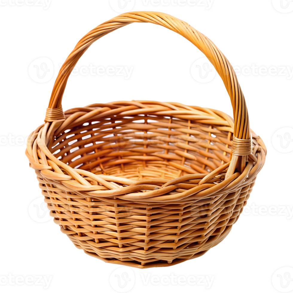 one empty wicker basket png