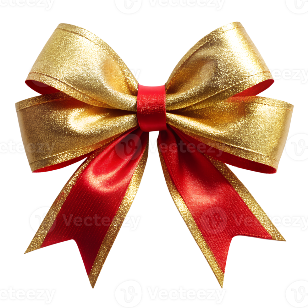 red golden bow isolated png