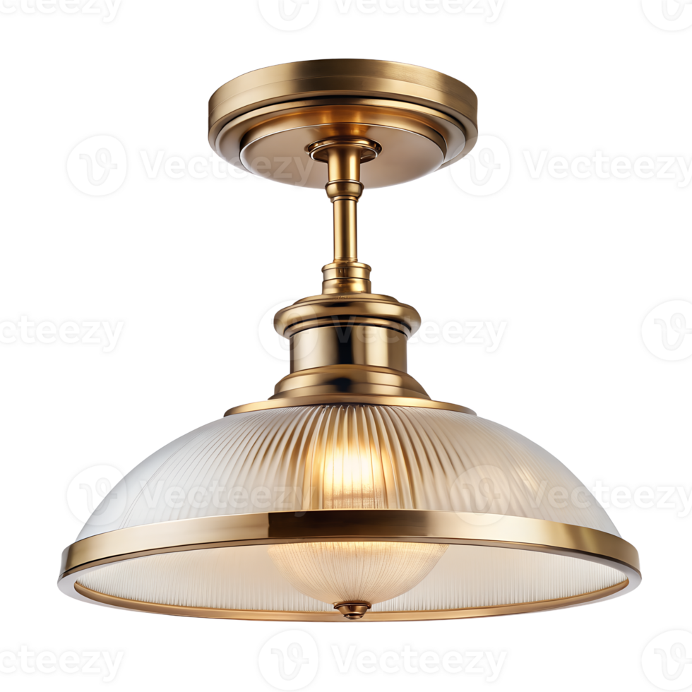 3d golden ceiling lamp png