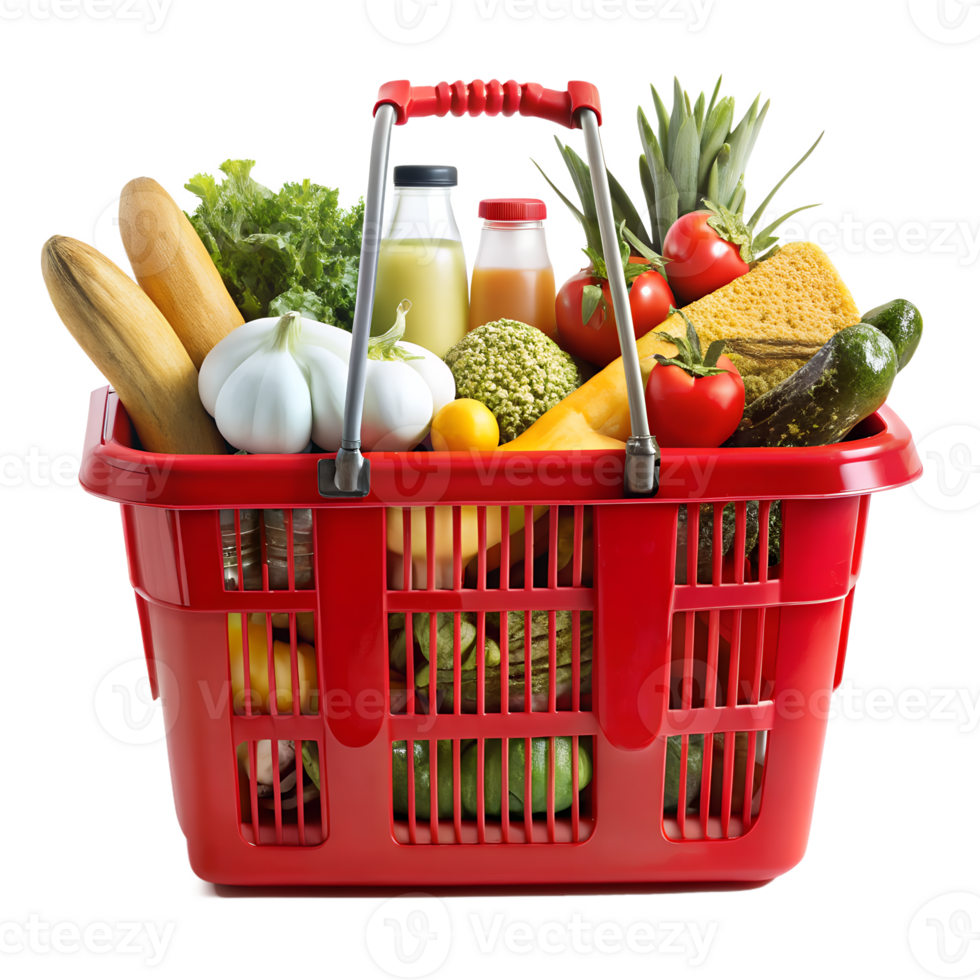 shopping basket with groceries png