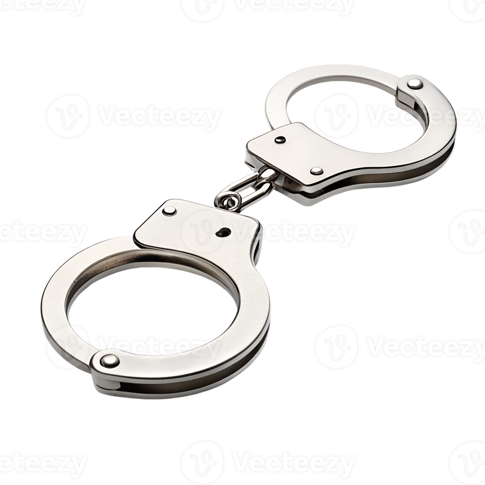 silver handcuffs isolated png