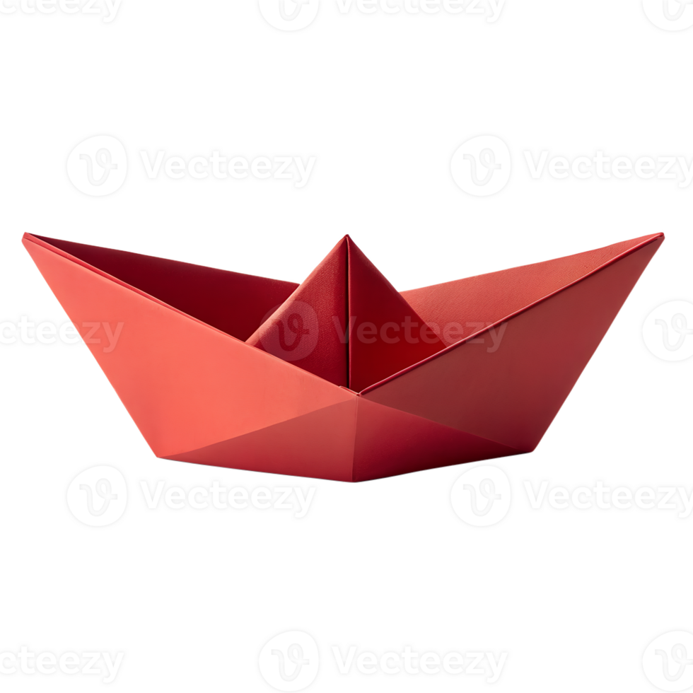 A captivating image of a folded paper boat. This vibrant artwork signifies new beginnings and adventures. png