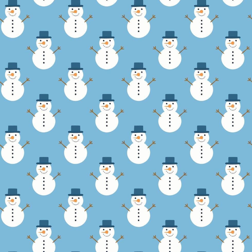 Christmas snowman seamless pattern illustration background vector