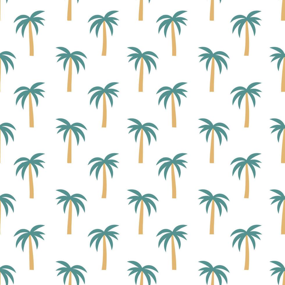 Palm tree pattern on white background vector