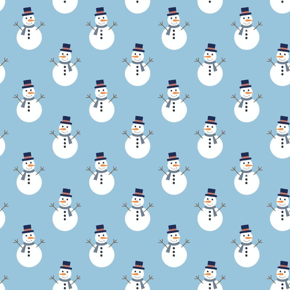 Seamless pattern with snowman background illustration design vector