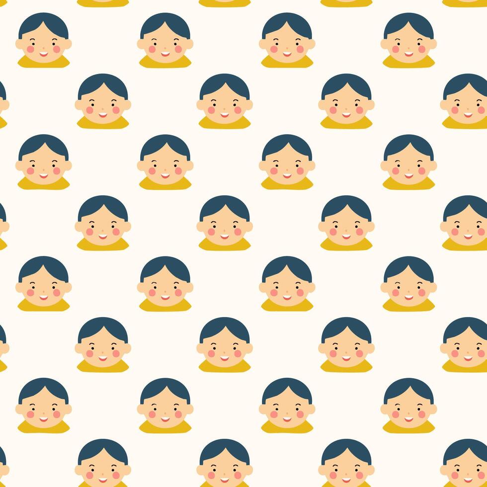Baby face seamless pattern background design vector