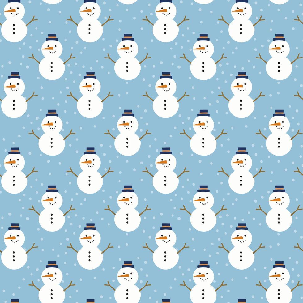 Snowman seamless pattern christmas isolated design vector