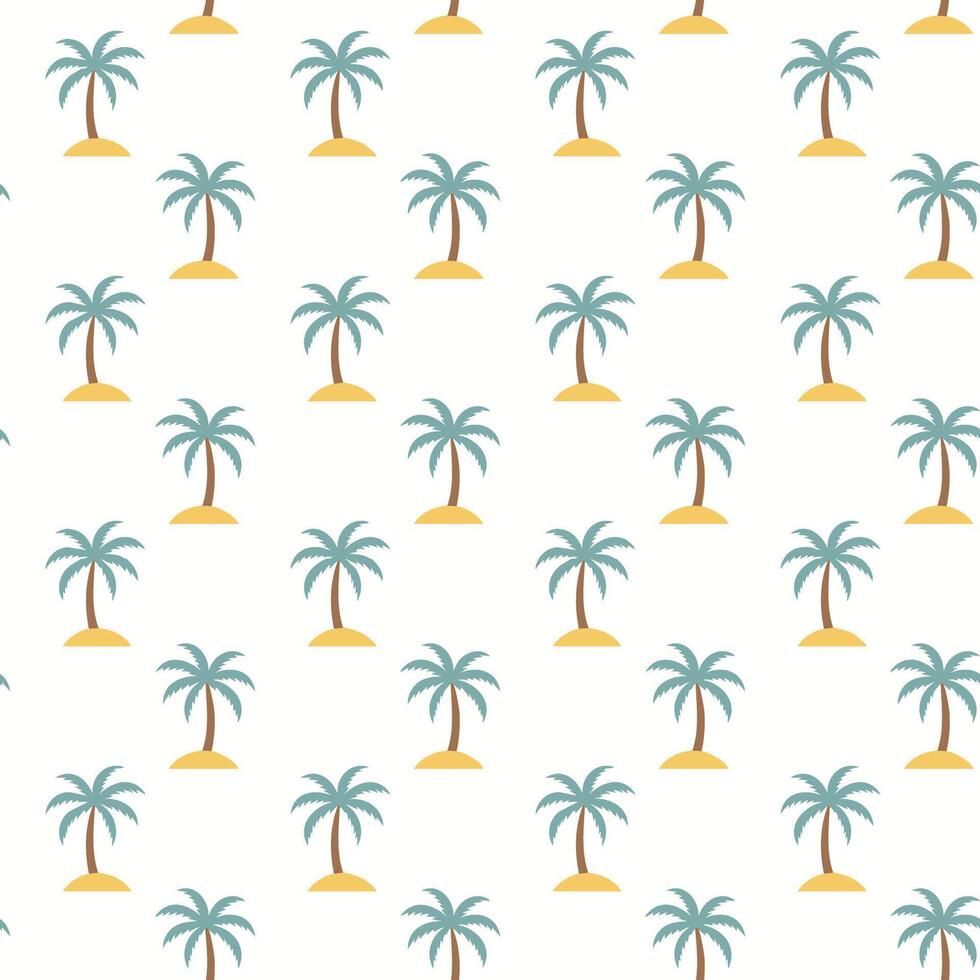 Palm tree pattern on white background seamless design vector