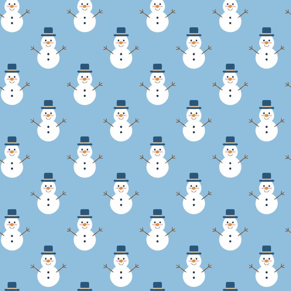 Seamless pattern with snowman background illustration vector