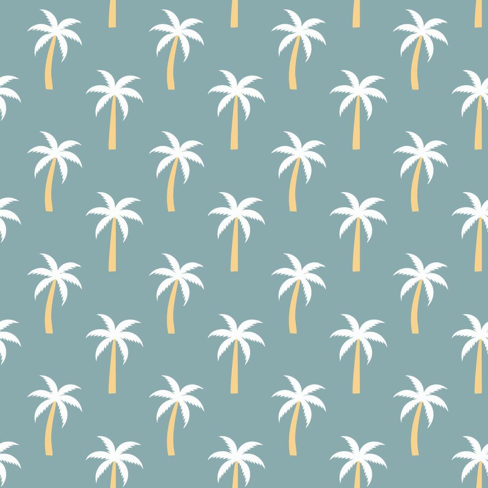 Tropical exotic summer palm tree plants seamless pattern vector