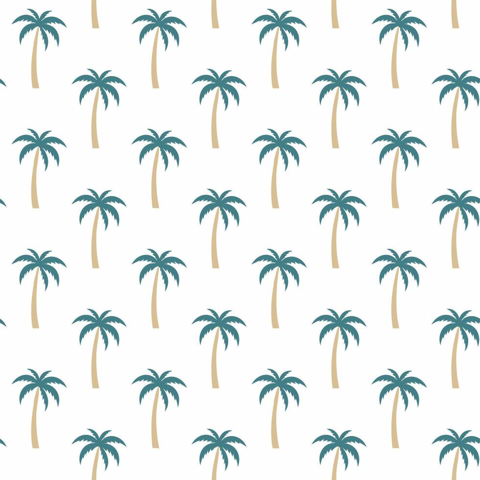 Exotic summer palm tree pattern vector