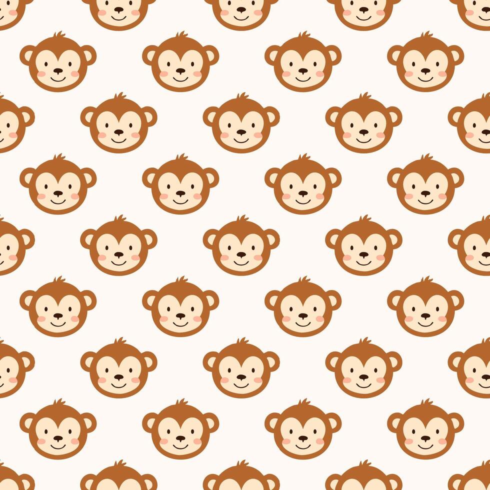 Monkey seamless pattern background design vector