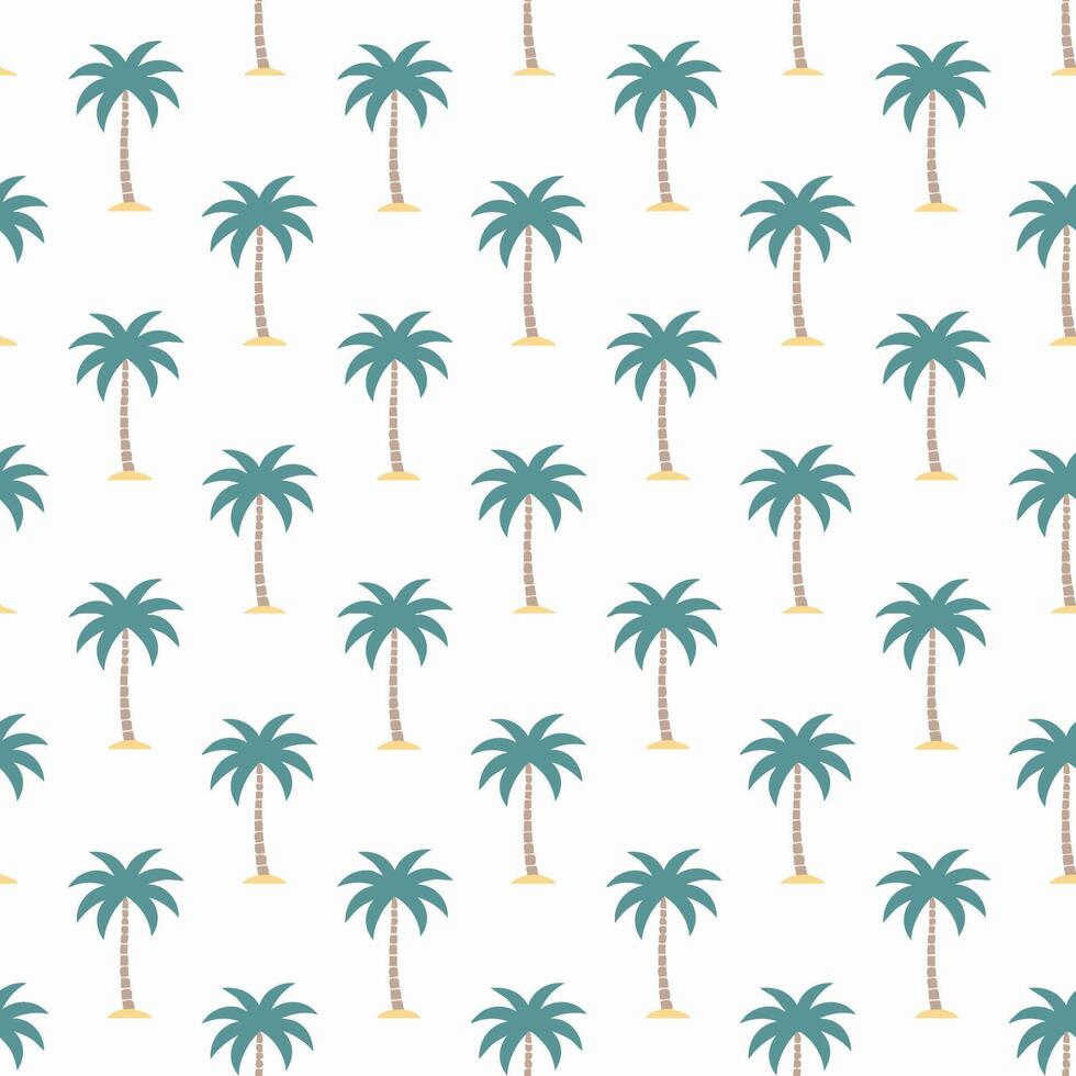 Tropical exotic palm tree plants seamless pattern design vector