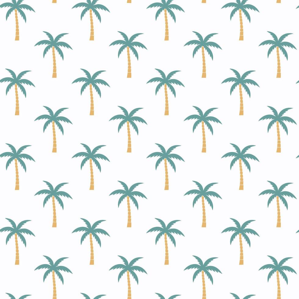 Tropical exotic palm tree plants seamless pattern background vector