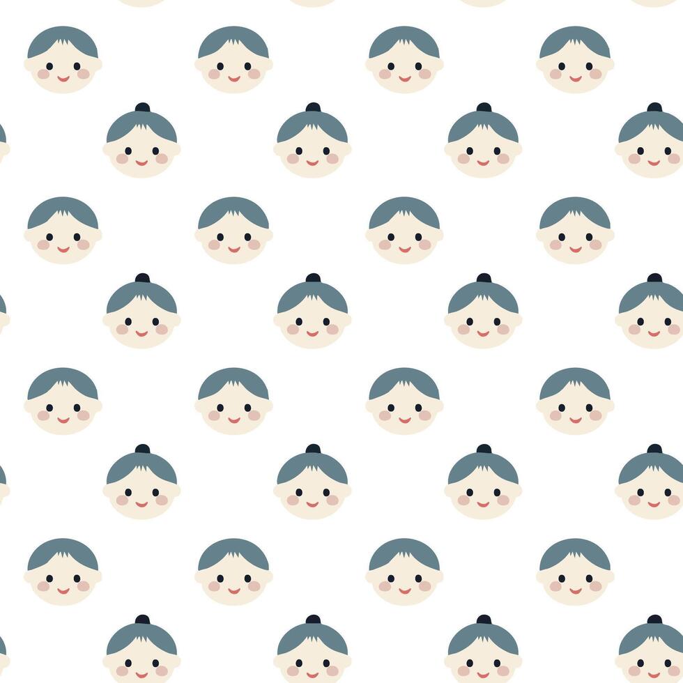 Cute baby face seamless pattern background simple vector