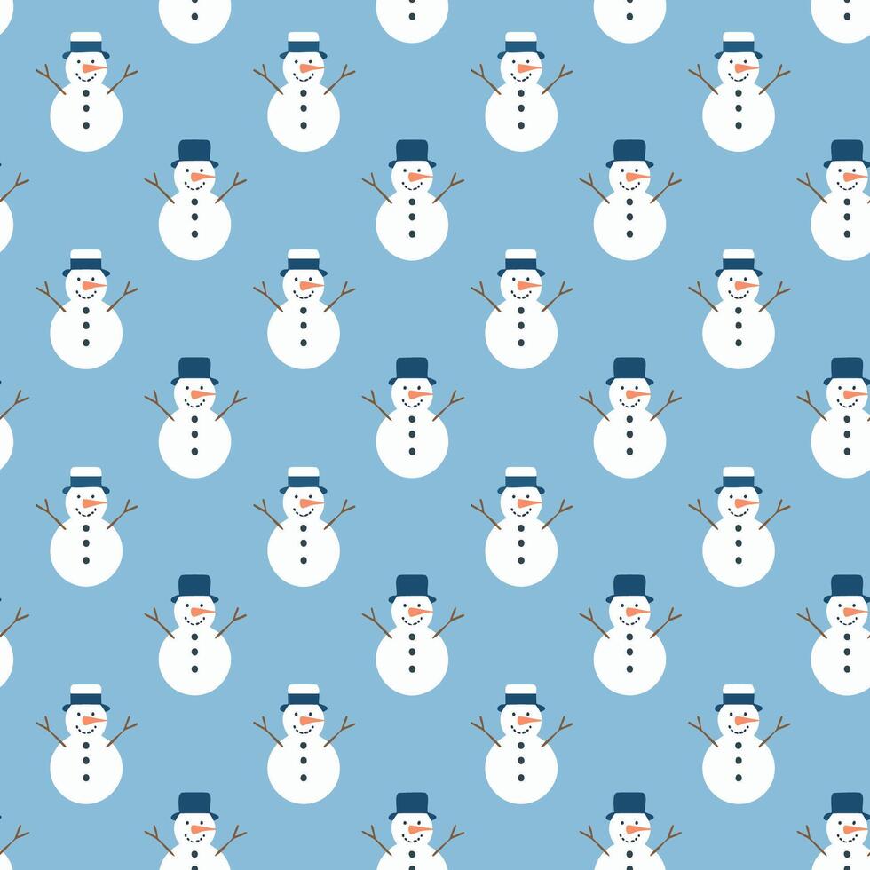Christmas snowman seamless pattern design vector