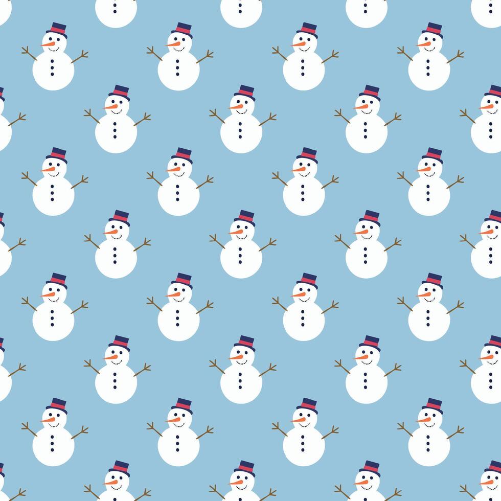 Snowman seamless pattern christmas isolated background vector