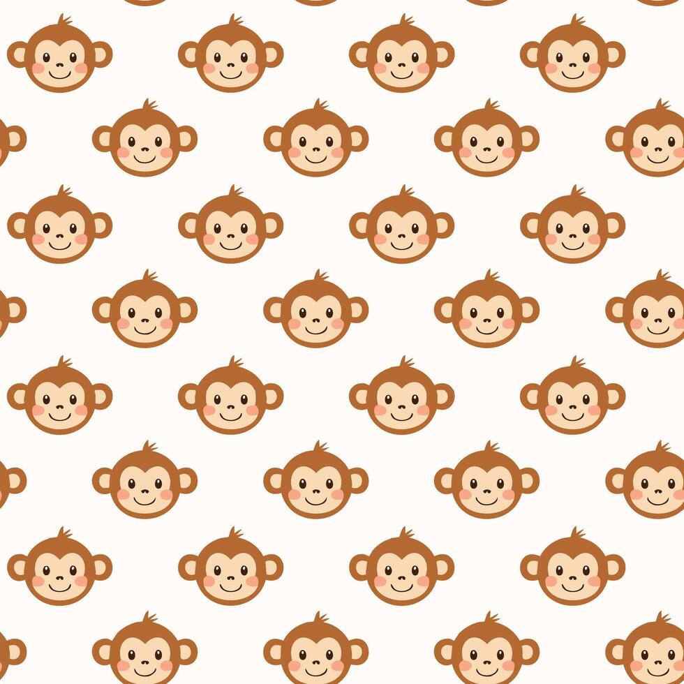 Monkey seamless pattern background illustration vector