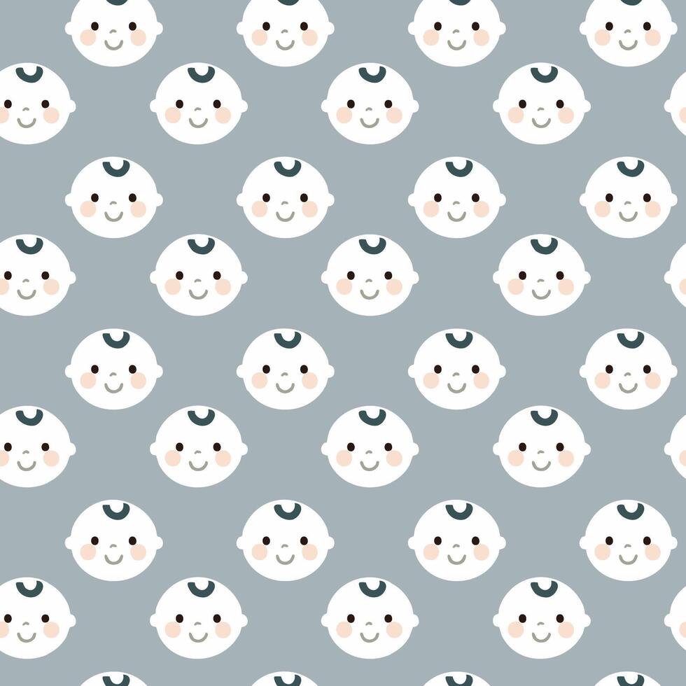 Baby face seamless pattern background vector