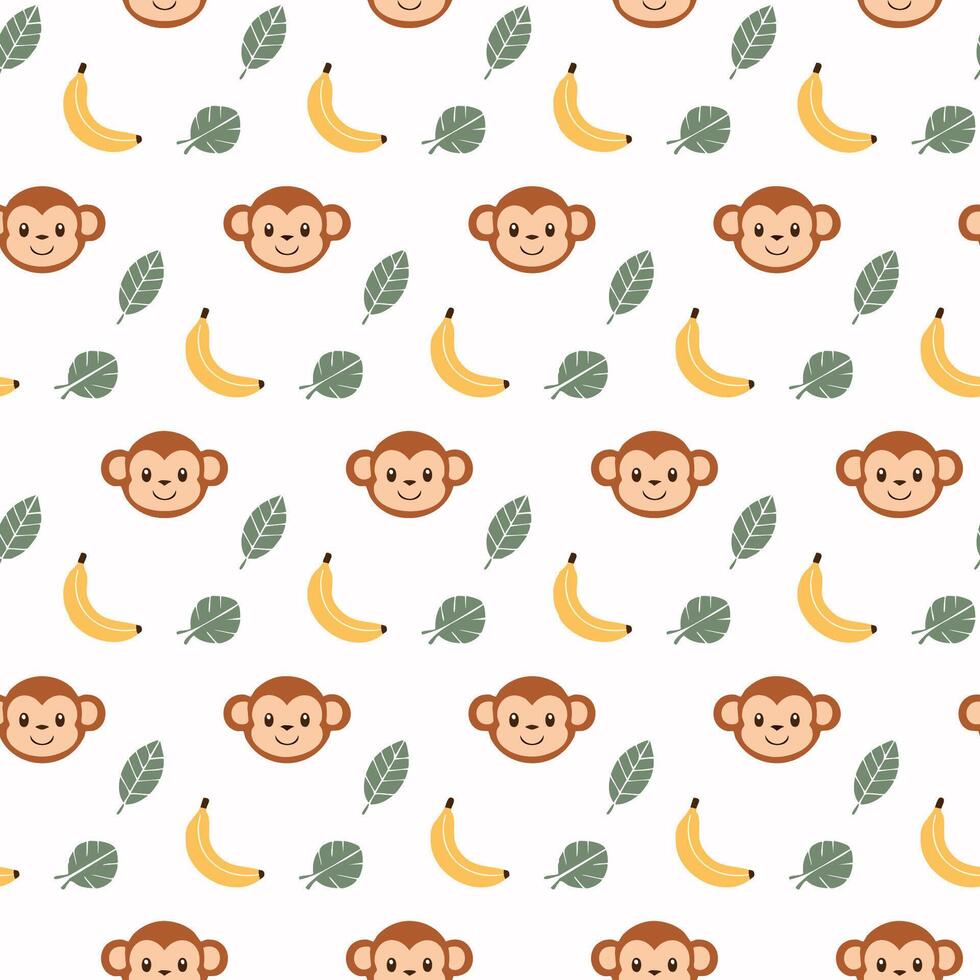 Monkey pattern background design vector