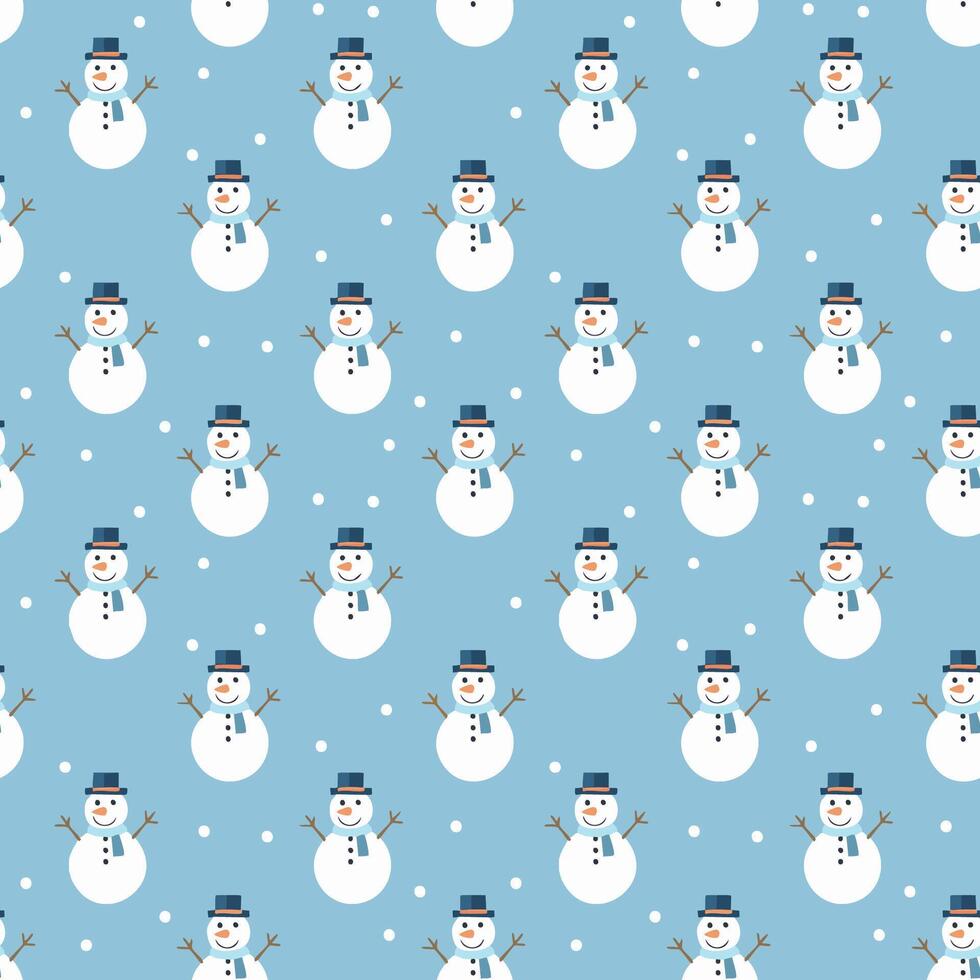 Seamless pattern with snowman background design vector