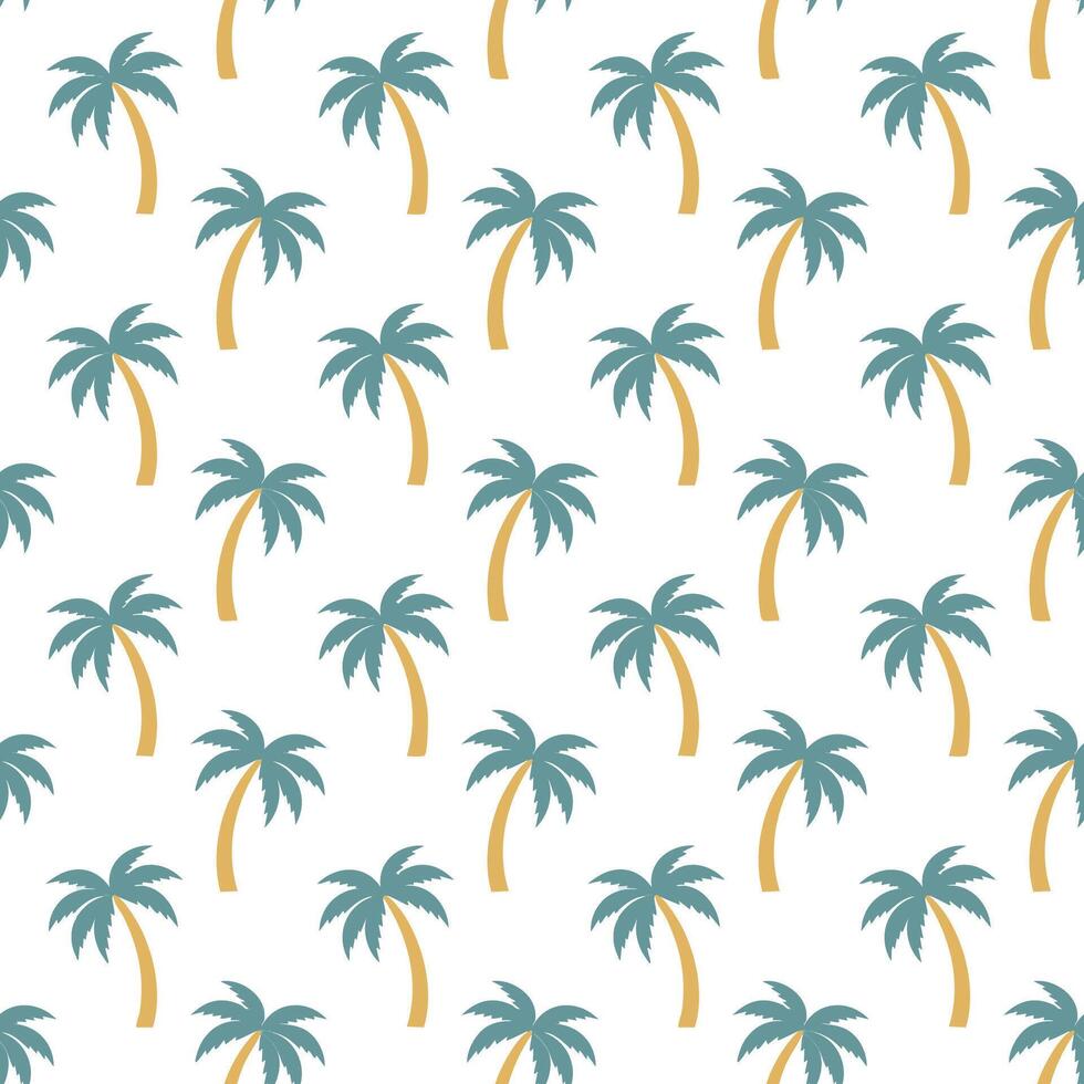 Exotic summer palm tree pattern background vector
