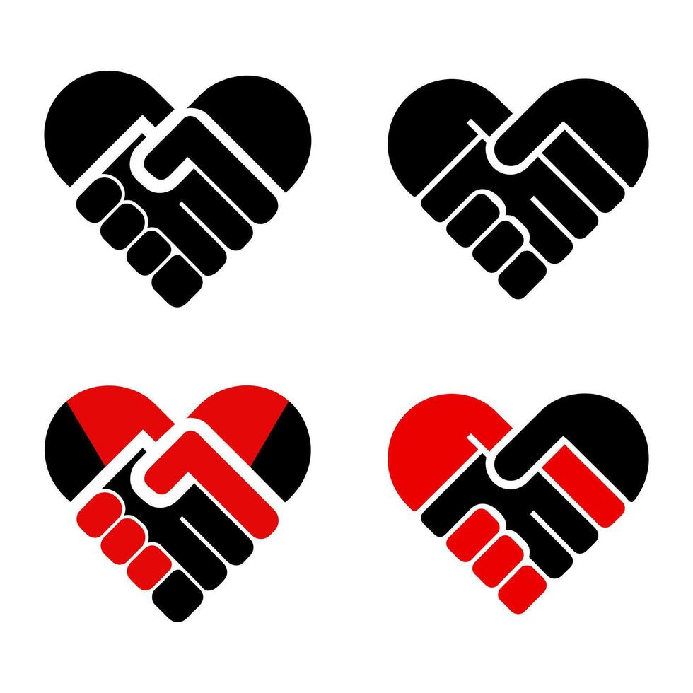 handshake icon set vector