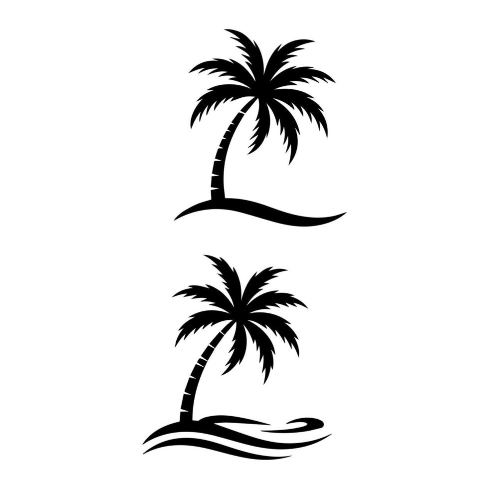 palm trees on the beach illustration vector