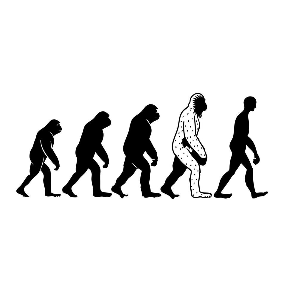 evolution of man and ape vector