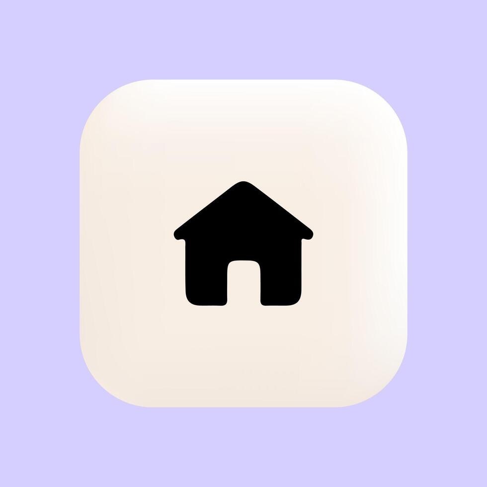 Homepage Icon Clean Shape in Mobile App or Site Framework vector