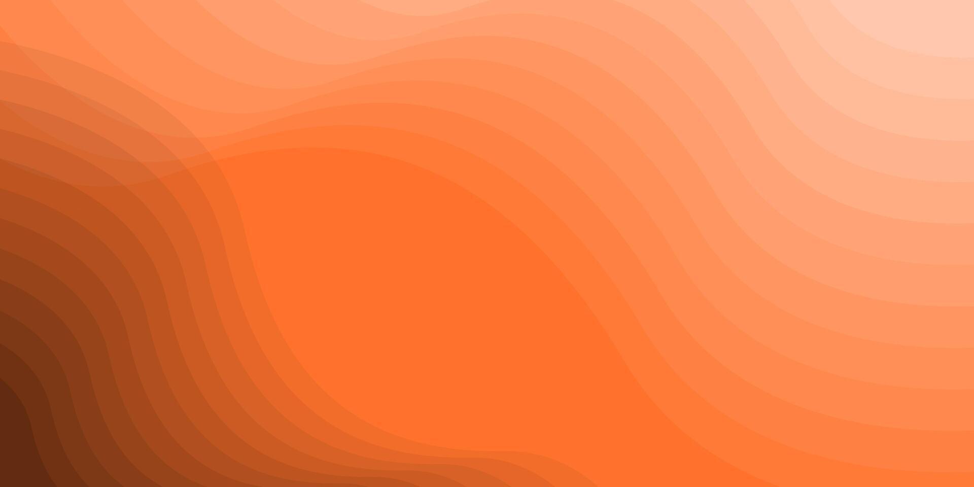 Orange and brown background with wavy lines vector