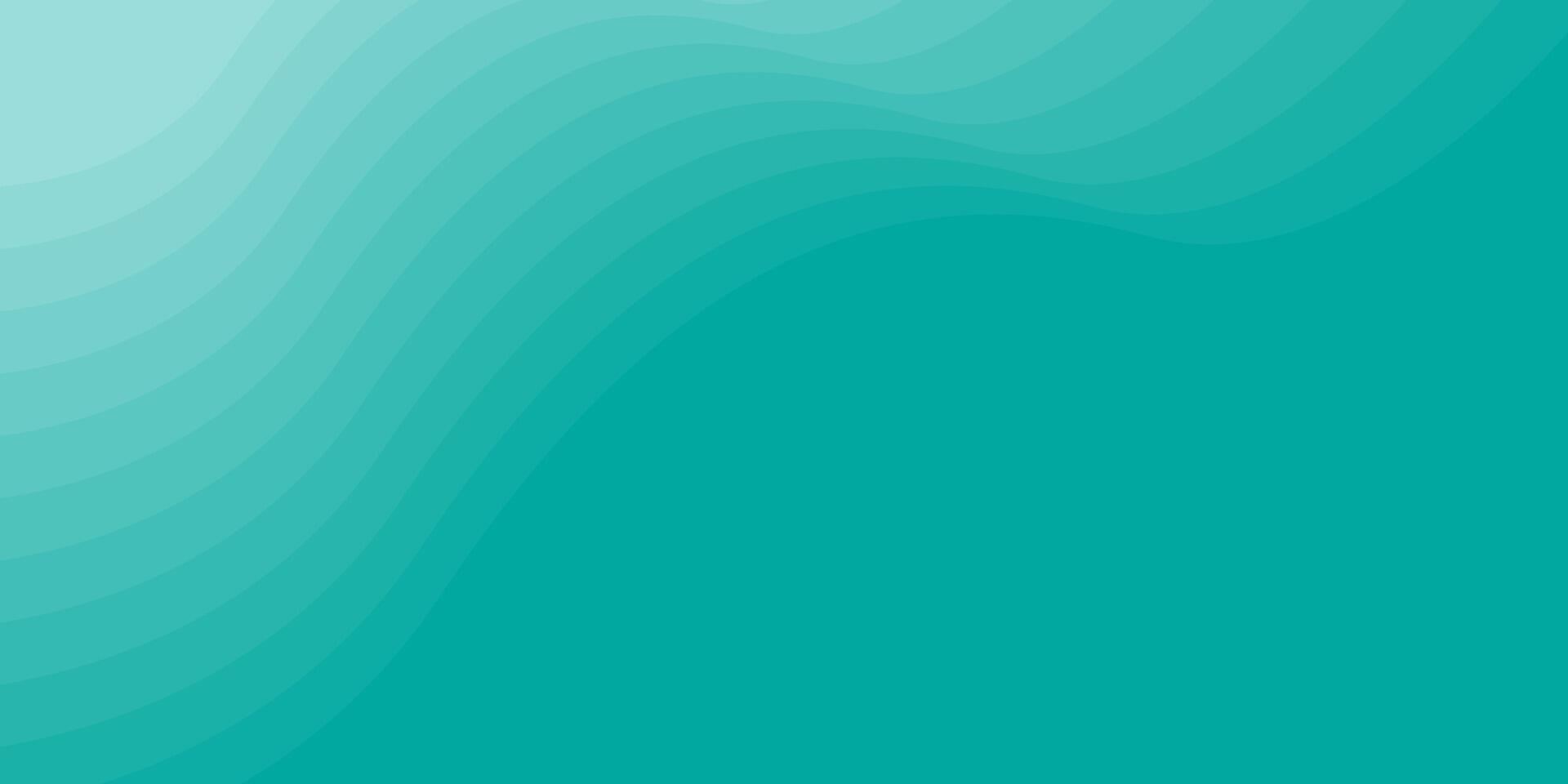 Green background with waves and a wave pattern vector
