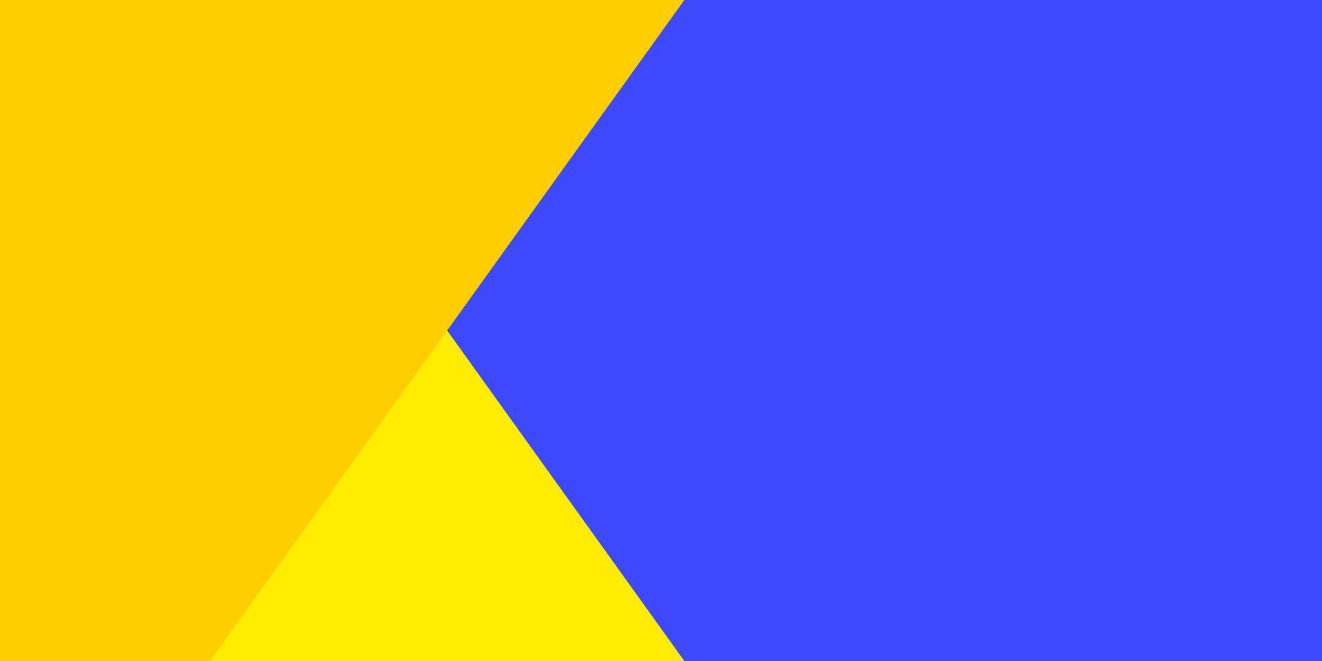 a blue and yellow background with a blue and yellow triangle vector