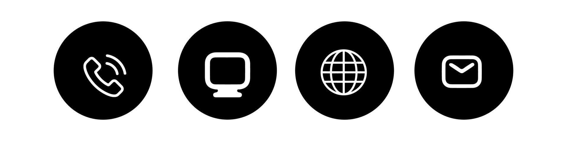 Web icon set four black and white icons of different types of devices vector