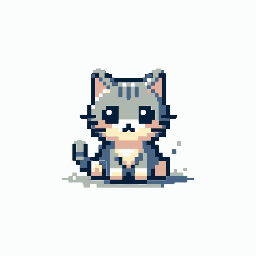 pixel art of a cat vector