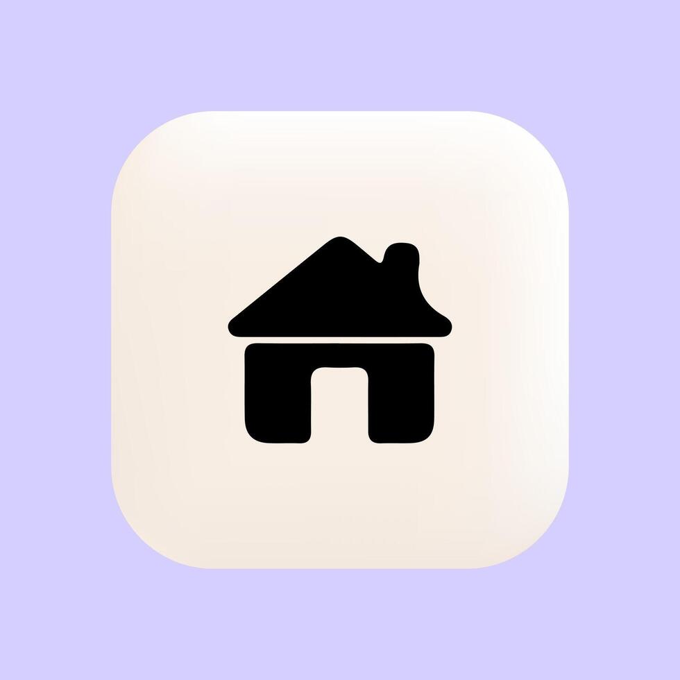 Homepage Icon Design Showing House Symbol in Navigation Menu vector