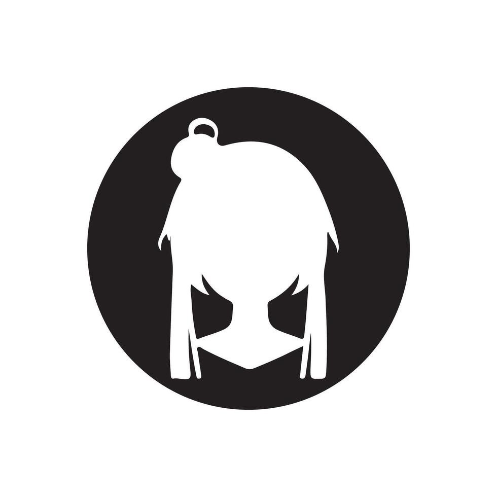 a black and white silhouette of a girl's head vector