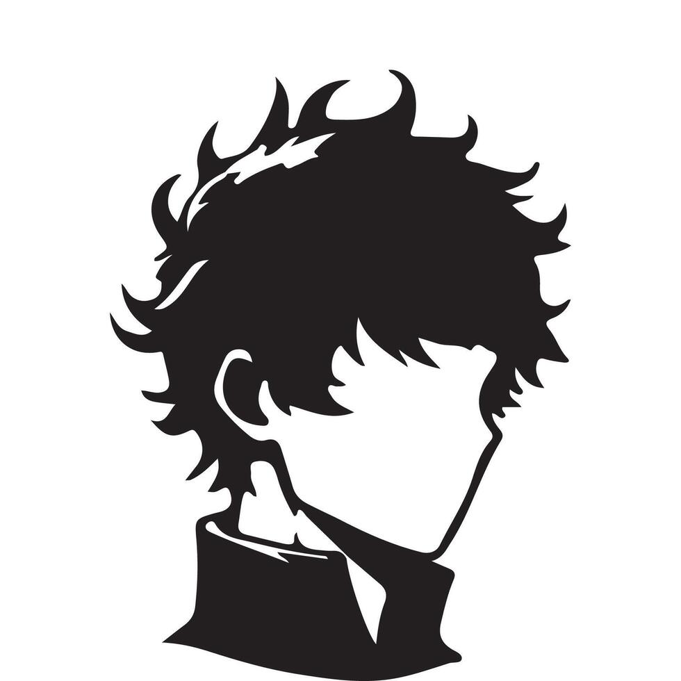 black and white silhouette of a man's head vector